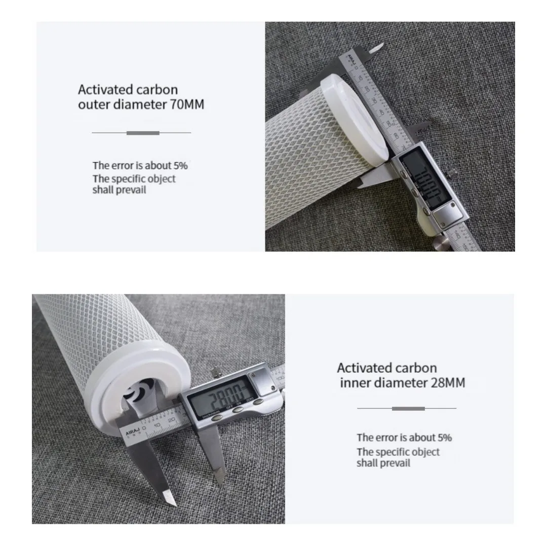 Description Picture 6 of item2Pcs Universal Water Filter 10 Inch CTO Compressed Activated Carbon Cartridge Replacement Kitchen Drinking Treatment System