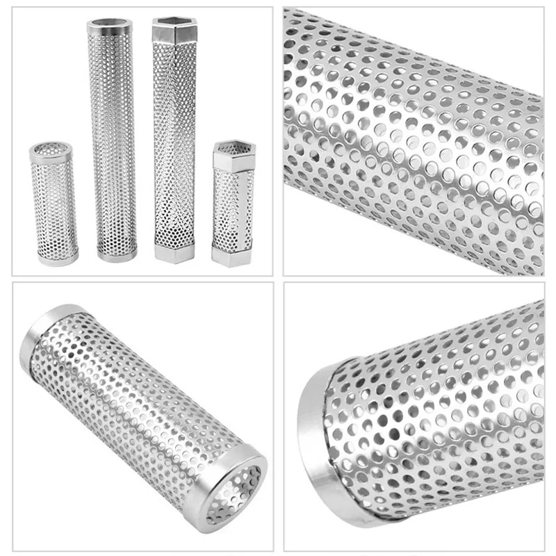 Description Picture 6 of itemBBQ Stainless Steel Perforated Mesh Smoker Tube Filter Gadget Hot Cold Smoking  BBQ Smoked Spice Tube