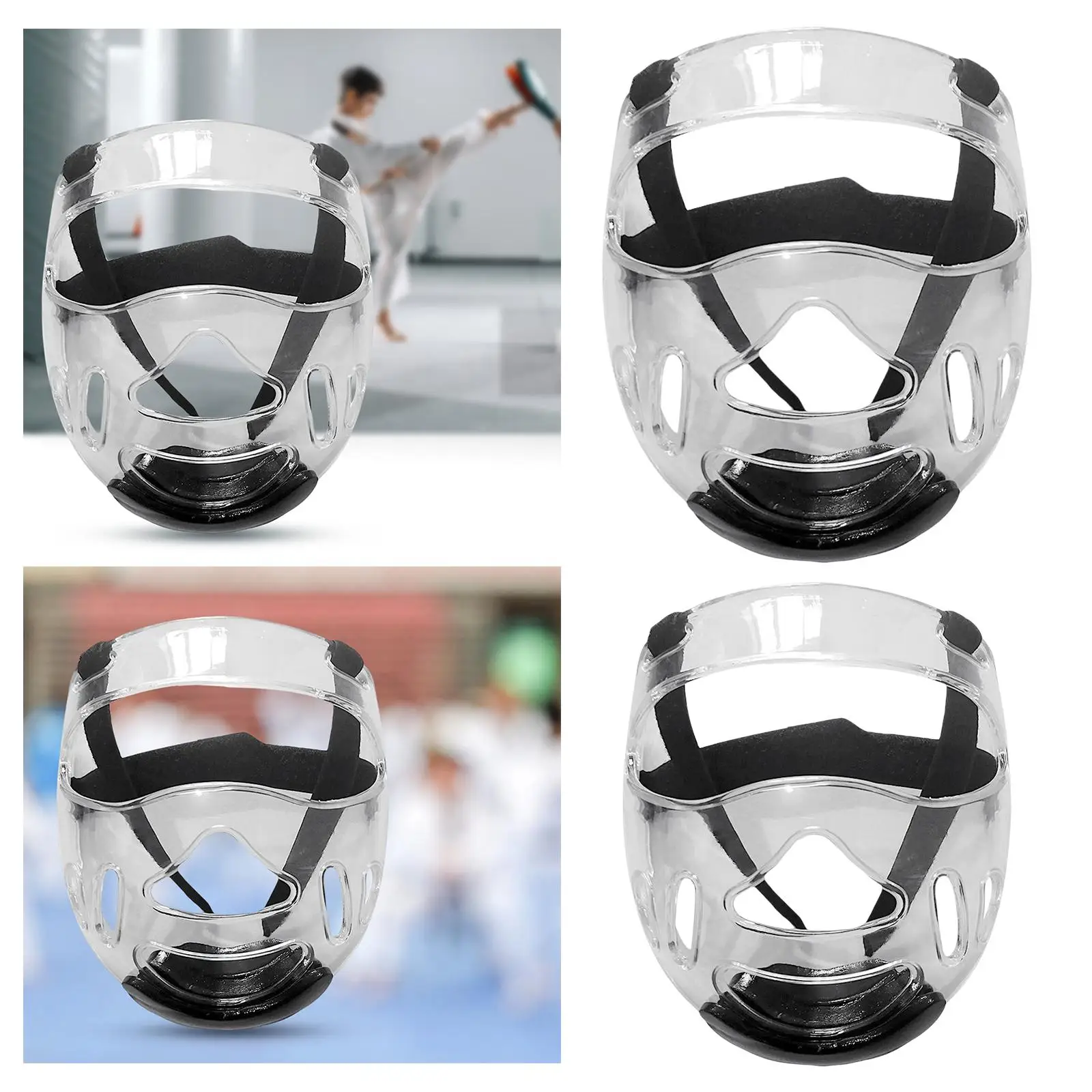 Transparent Taekwondo Face Shield Head Protector Sports Gear Boxing Headgear Helmet Cover for Improves Your Training Performance