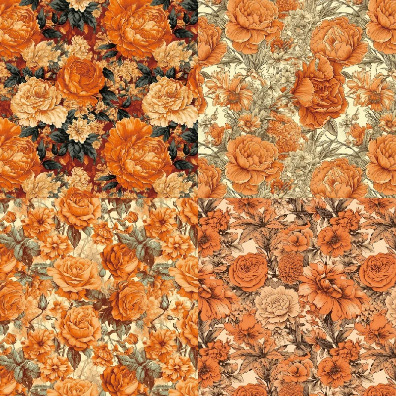 24 листа оранжевого цвета, цветочный фон для скрапбукинга, бумажные  подкладки, фотобумага для творчества ручной работы, бумага для бумаги, 6  дюймов | AliExpress
