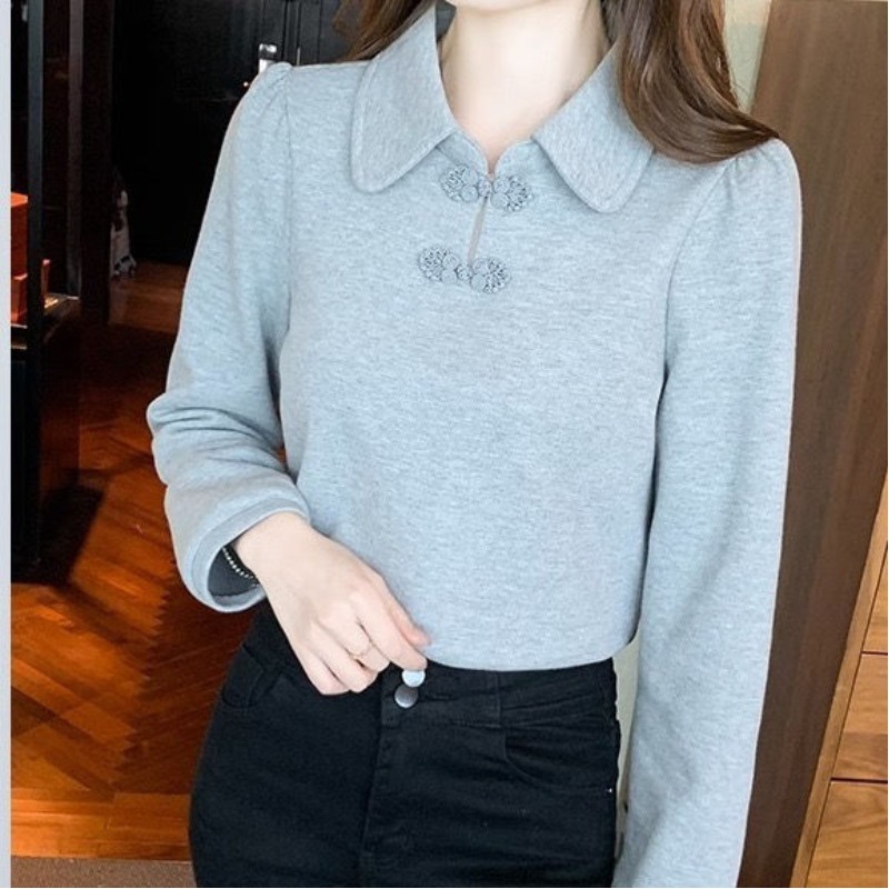 Frauen Herbst Winter Neue Mode Elegante Halb Stehkragen Pullover Lange Ärmel Einfarbig Unten Casual Westlichen Vielseitige Tops – Detail 7