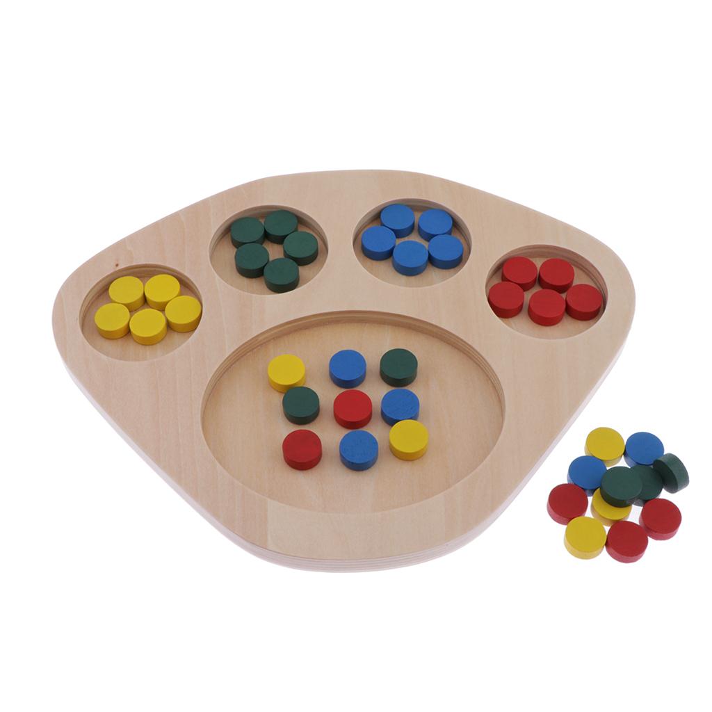 Montessori Wooden Color Sorting Counting Toys for Kids Children Preschool Learning Educational 