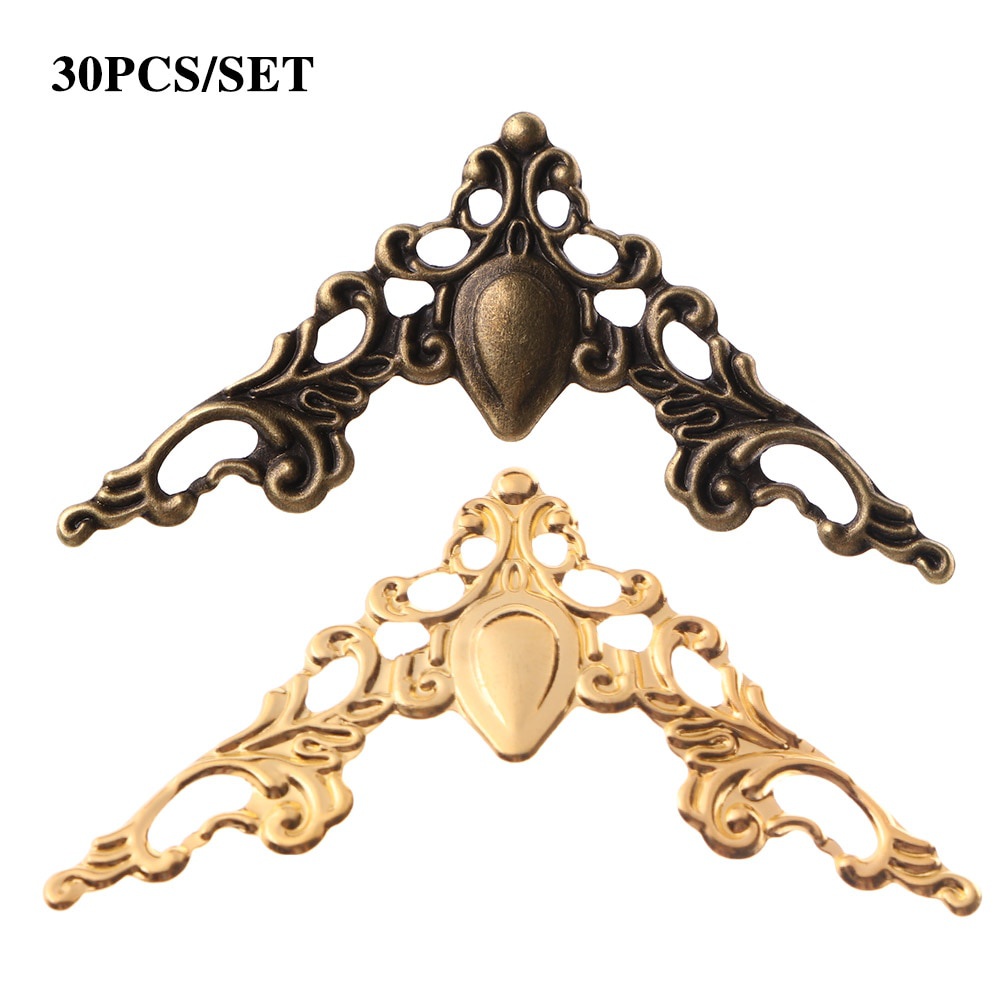 20 stücke/40 stücke Metall Ecke Klammern Gold Bronze Farbe 40mm für Foto Rahmen Möbel Protector Dekorative – Detail 2
