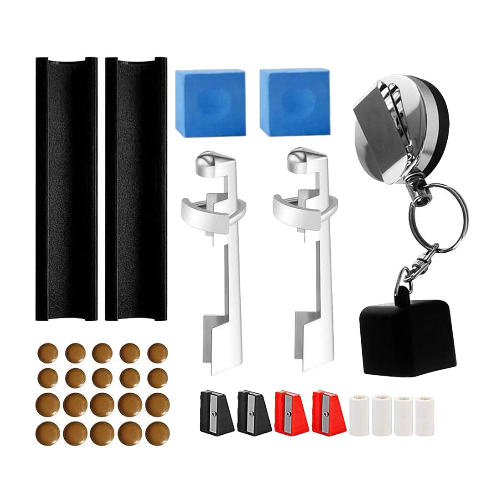 35x Pool Cue Repair Kit, Chalk Cubes Billiard Pool Cue Tip Repair Tool for Enthusiasts Billiards