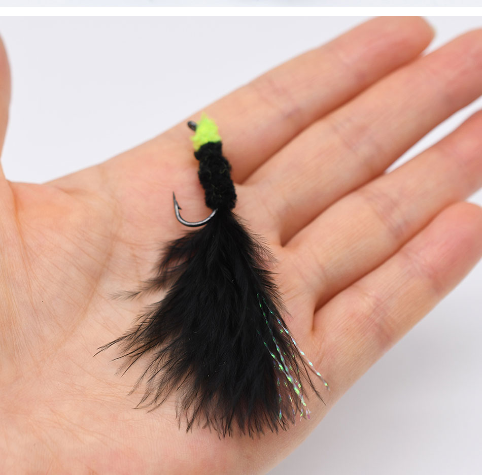 MNFT 6 Stück 6 # Green Egg Sucking Leech Woolly Bugger Streamers Fly Forelle Bass und Steelhead Angelköder – Detail 7