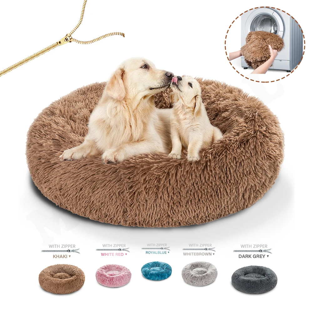 Fluffy Plush Donut Animal Bed for Small Medium Large Dogs & Cats Removable and Washable Pet Bed Momopal Calming Dog Bed and Cat Bed 