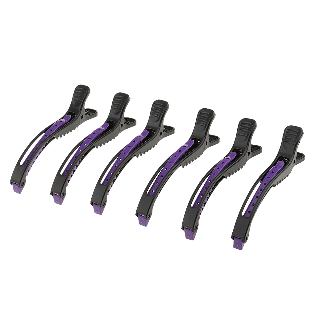 6PCS Pro Hairdressing Salon Sectioning Crocodile Hair Clamps Set