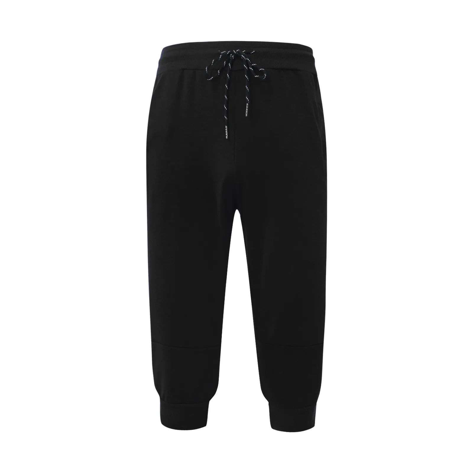 XINHUXIN New Mens Casual Shorts 3/4 Jogger Capri Pants Printing Below Knee Sports Pants with Drawstring Elastic Waist 