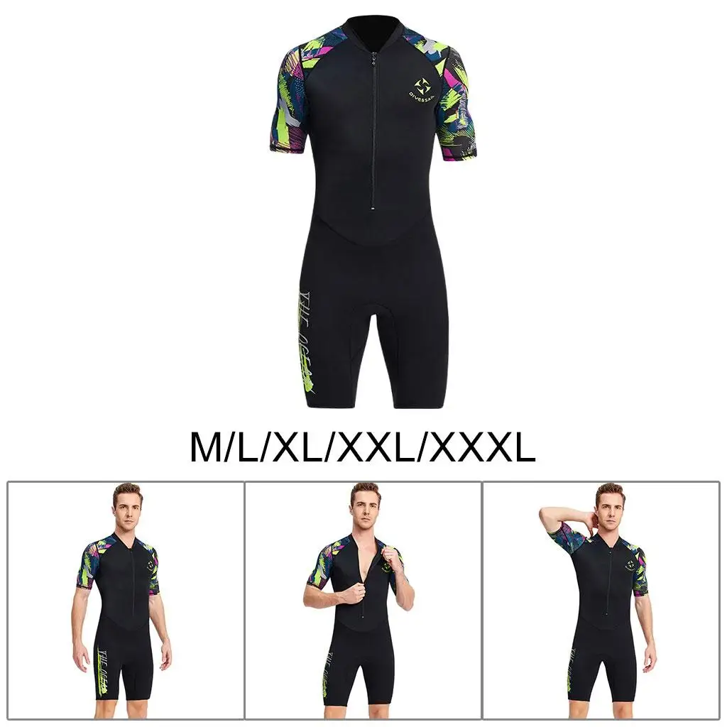 Neoprene Men Wetsuit 1.5mm   Keep Warm Shorty  for Water Sports Canoeing Dive  Swimsuit Swimming Cold Water
