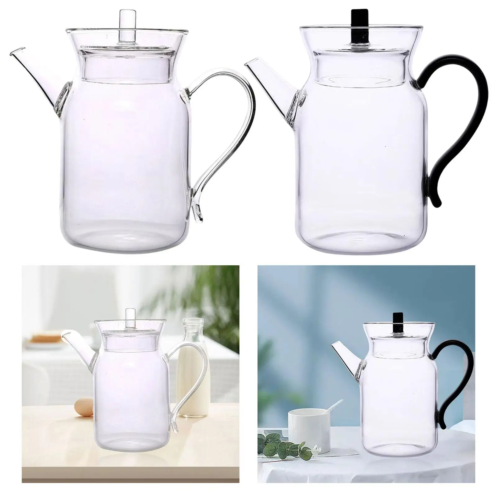 Portable Glass Water Pitcher 350ml Bottle Coffeeware Iced Tea Maker Juice Brewer Milk for Home Use Cafe Camping Bar Restaurant