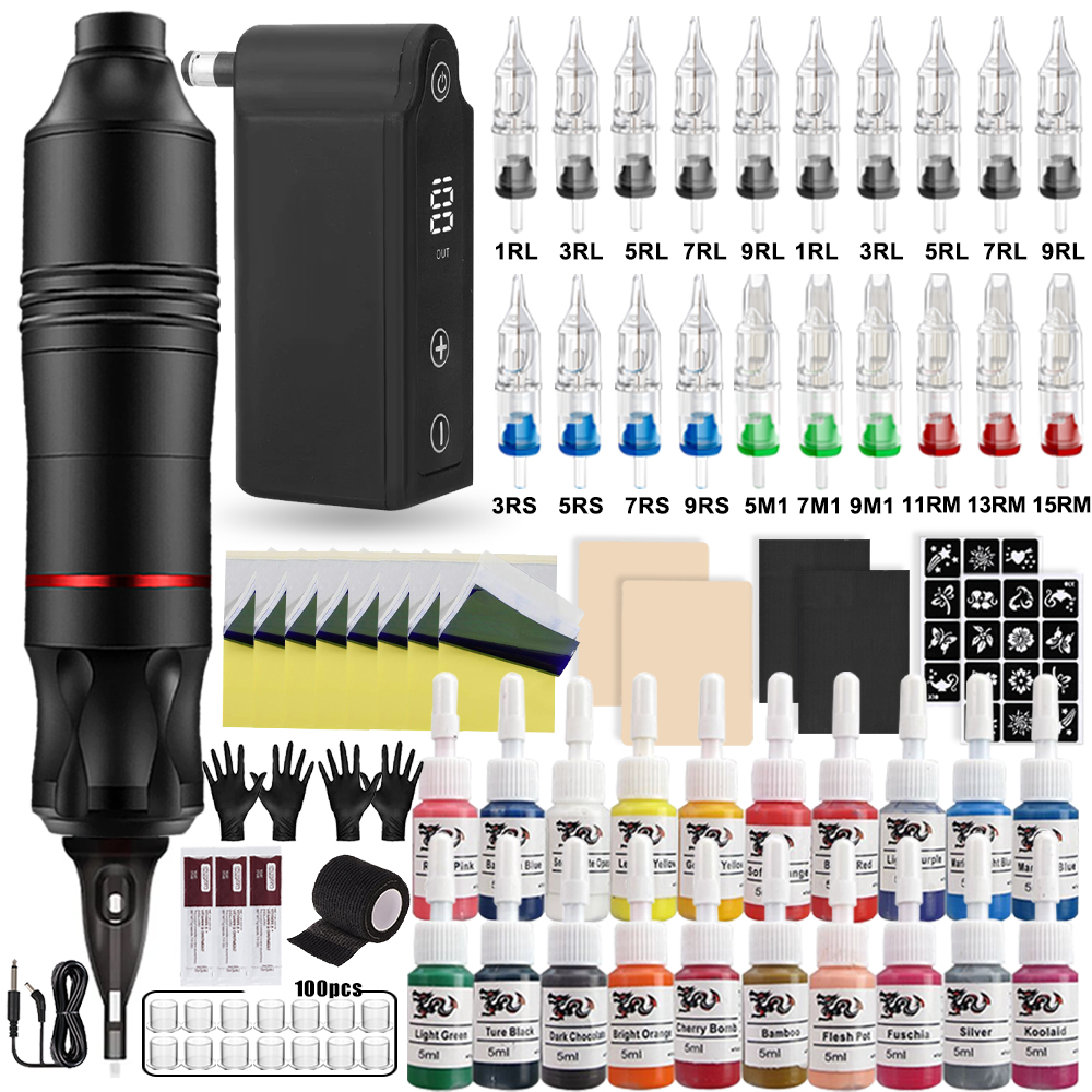 Best of Professional Tattoo Kit Complete DC Rotary Tattoo Machine Pen Set With Wireless Tattoo Power Supply For Makeup Tattoo Beginners Reviews & Tips