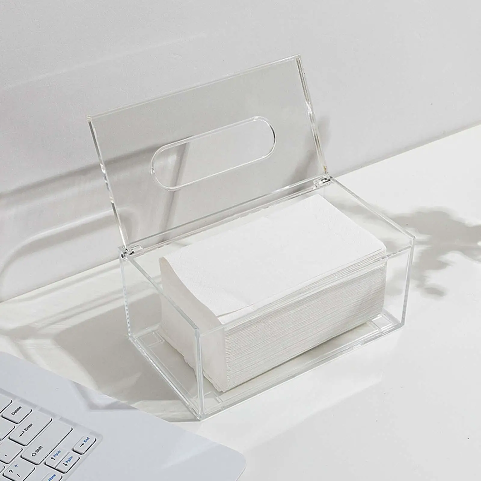 Acrylic Tissue Storage Case Facial Tissue Holder for Vanity Car Dresser