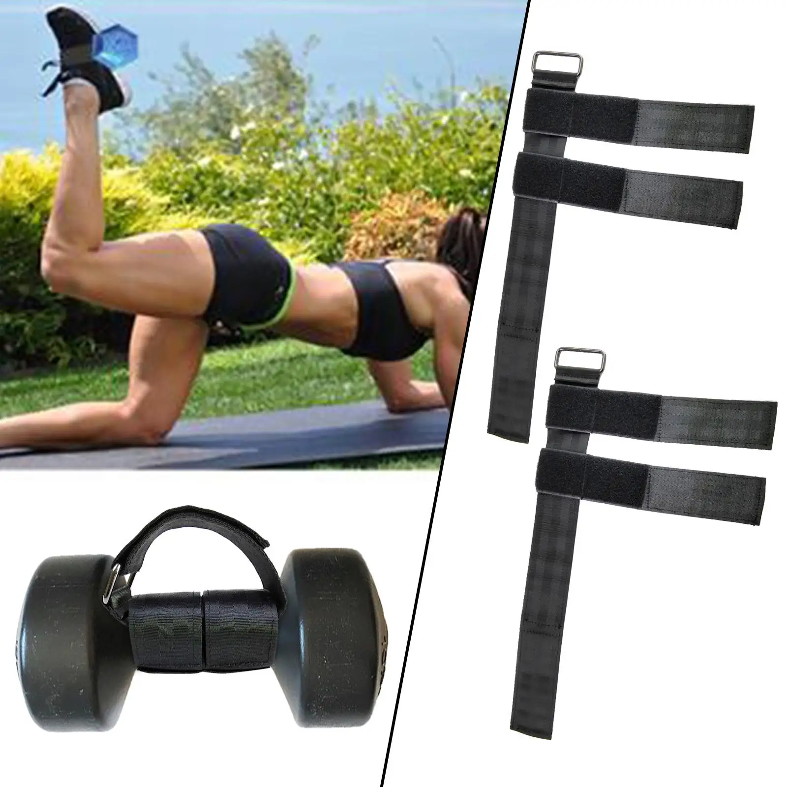 2 Pieces D Ring Ankle Anchor Belt Adjustable Leg Pulley Strap Ankle Strap for Gym Strength Training Workout Equipment