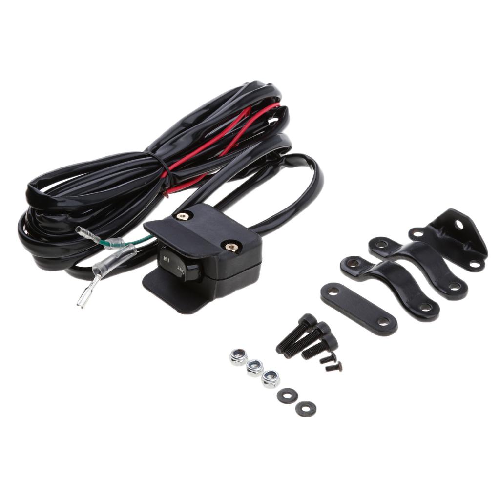 ATV UTV Handlebar Control Cable Winch Rocker Switch Handlebar Control Warning