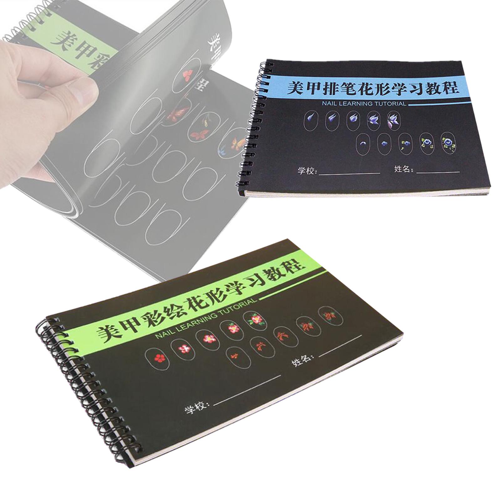 Nail Art Practice Template Learning Paper Book Sticker Lines Drawing Accessoires Training Cards Exercise Books for Beginner