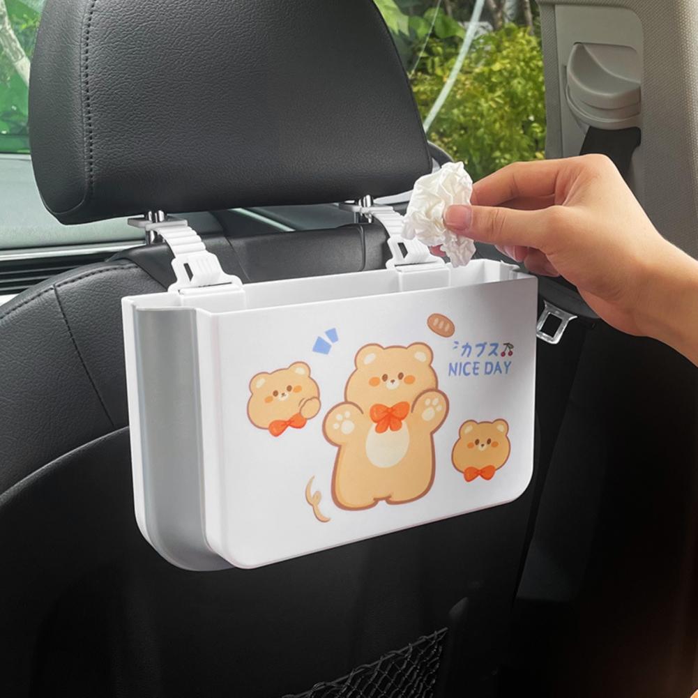 Car Storage Bucket Auto Cartoon Seat Back Dust Rubbish Bin Box Auto Seat Back Hanging Garbage Can Interior Stowing Tidying Bags AliExpress