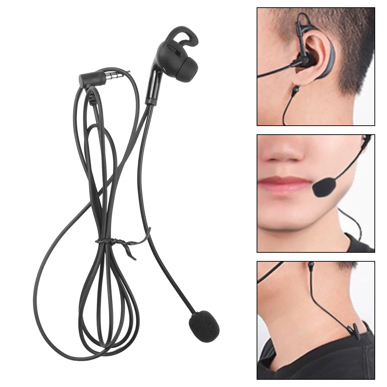 Referee Single Ear Earphone Wired Professional Remote In-Ear Earphones Headset Durable USB Earbuds for Phones Driver