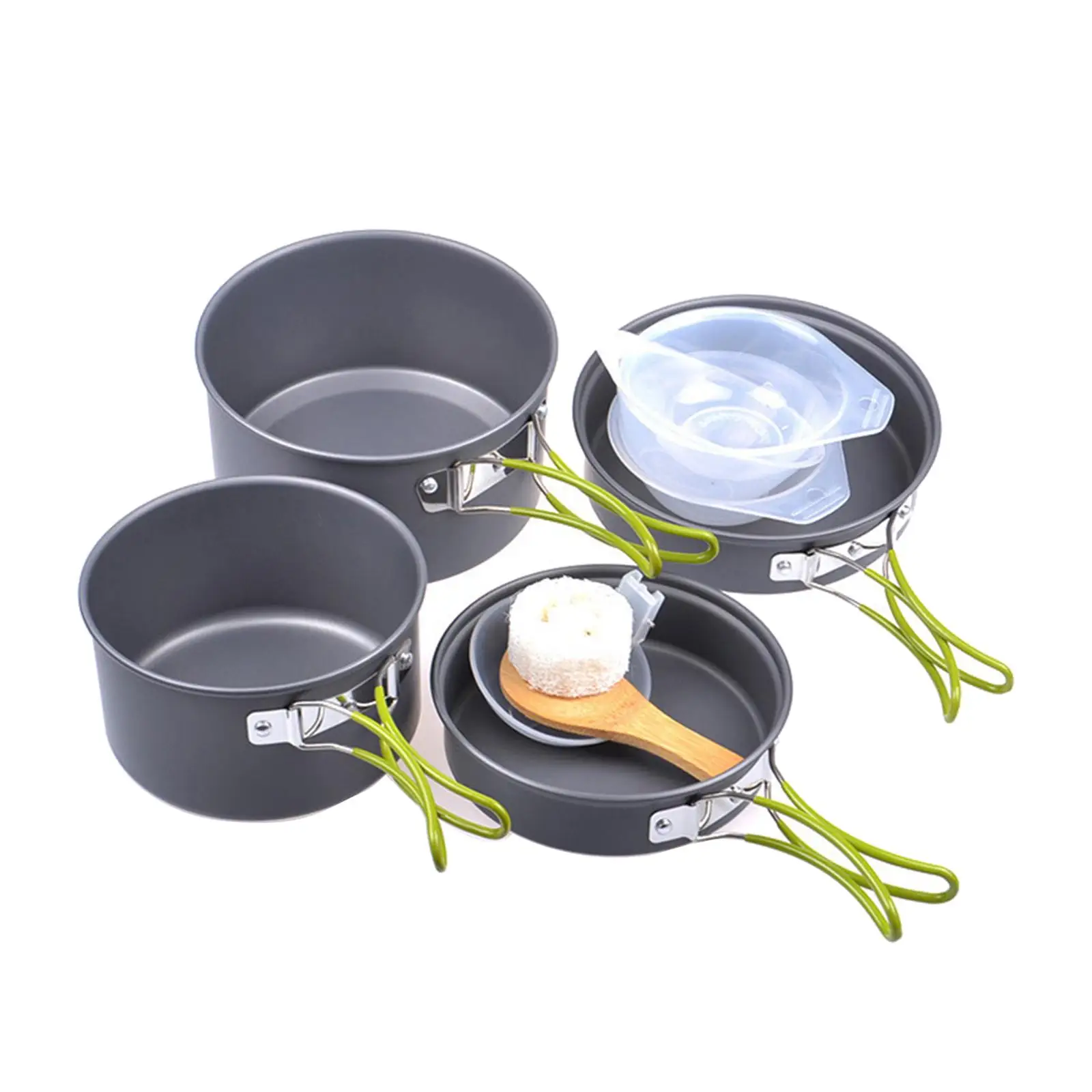 Outdoor Camping Cookware Mess Kit Hiking Nonstick Cooking  Plate Set