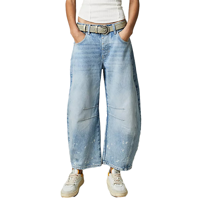 Title 26, Cropped Jeans for Women y2k Aesthetic Solid Col...