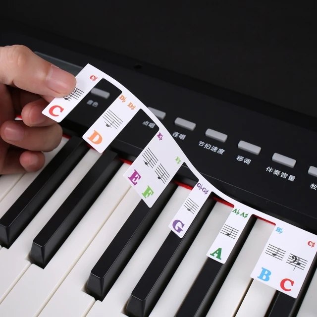 Acheter Pâte libre Superposition lumineuse Type 61 / 88 touches Note de  piano Marqueur coloré Bandes de silicone, pas de colle Autocollant de  pratique