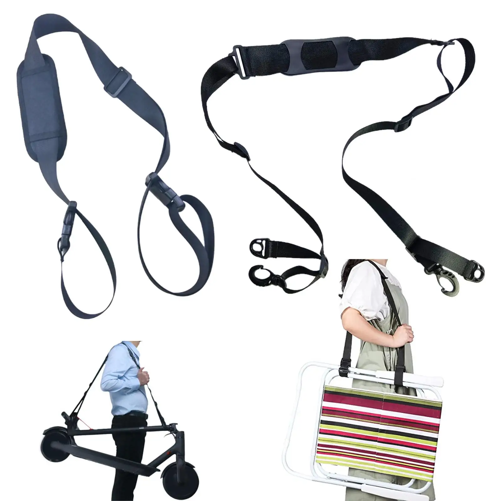 Beach Chair Carry Strap Durable Adjustable Shoulder Strap for Folding Bike Yoga Mat Electric Scooter Skateboard Sport Equipment