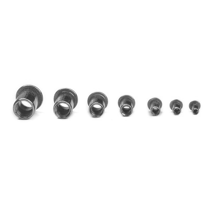 100pcs Tool Kit M3/M4/M5/M6/M8 Aluminum Rivets Nuts Rivet Gun Threaded Riveter Flatheadscrew Fasteners Accessories Nuts&Bolts