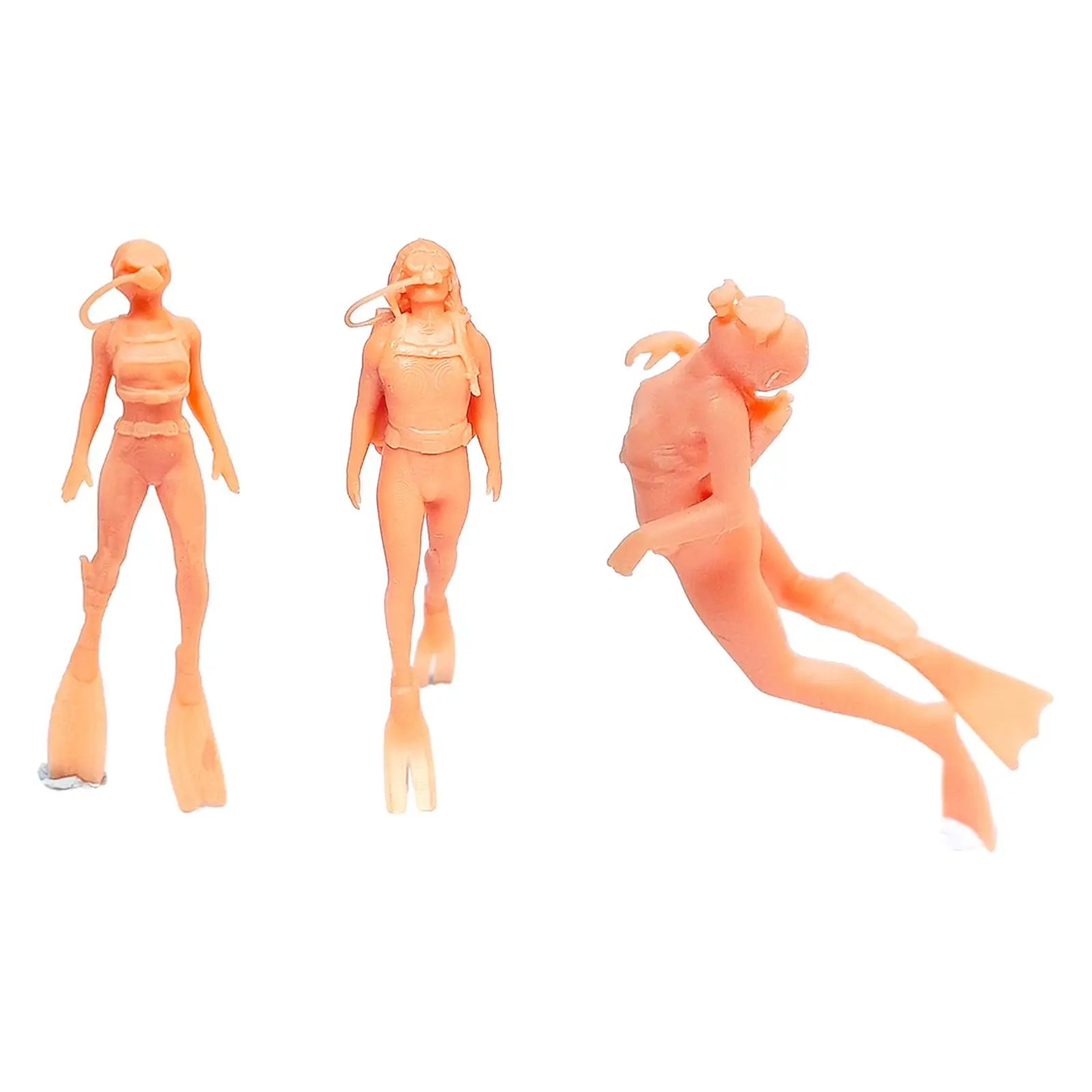 1/64 Diver Figurines DIY Projects S Gauge Resin Train Railway Miniature Layout Movie Props Unpainted Figures Model Decoration