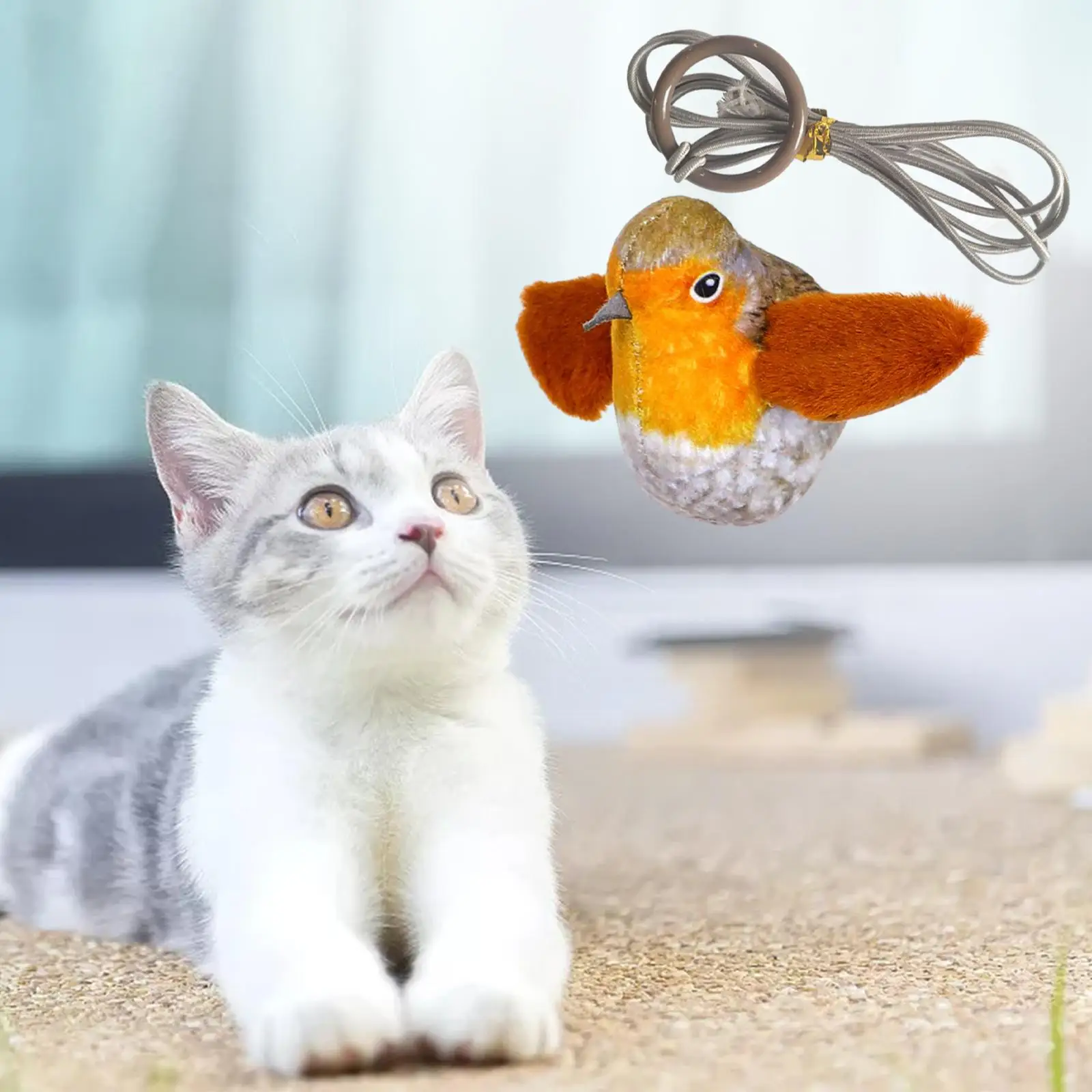 Interactive Cat Toy Cute Indoor Cats Hanging Door Cat Toy Funny Small Animals Toy Kitten Electronic Squeaky Animals Bird