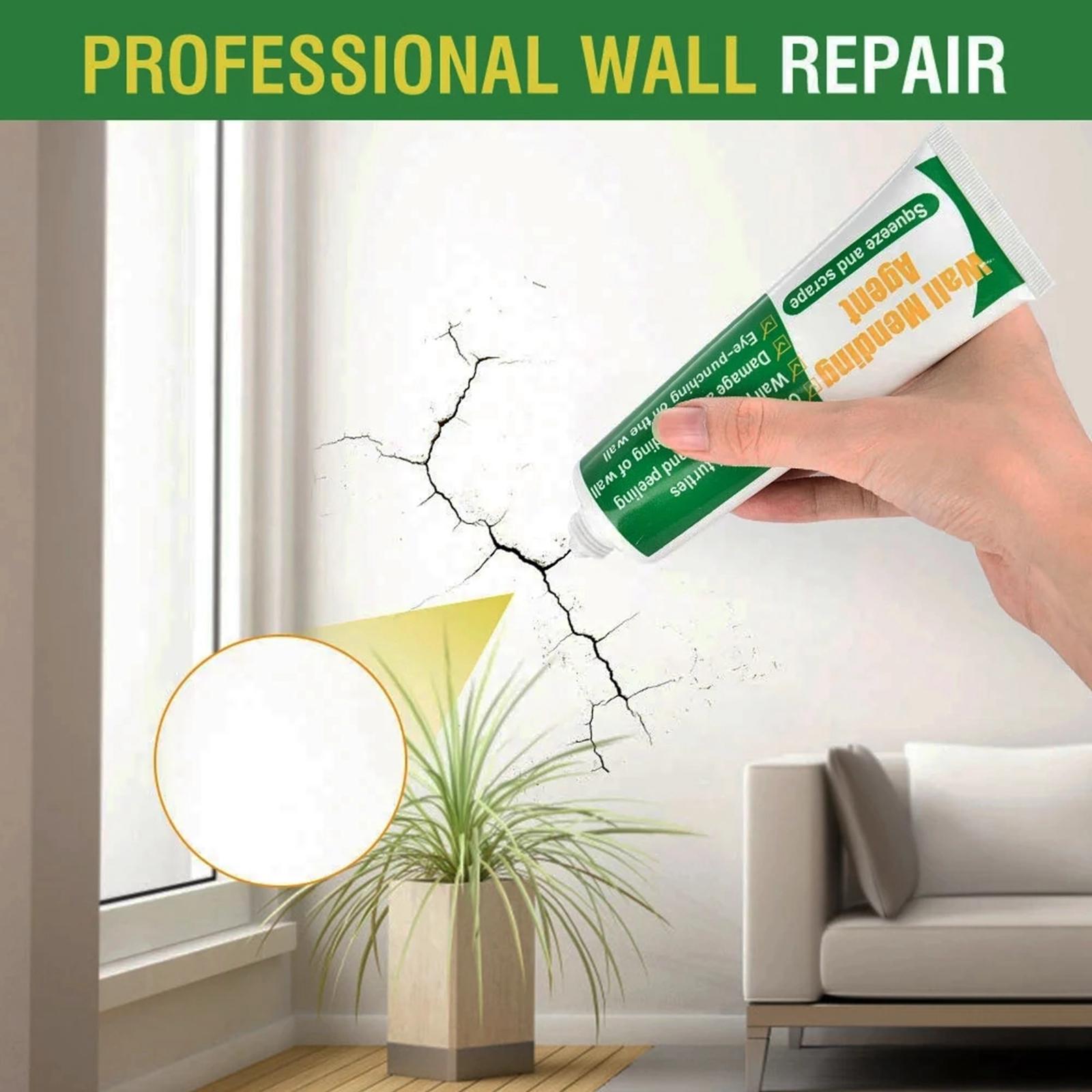 Wall Mending Agent Kit with Pointed Nozzle, Scraper Board, Wall Repair Cream Drywall Repair Putty for Peeling Holes and Crack