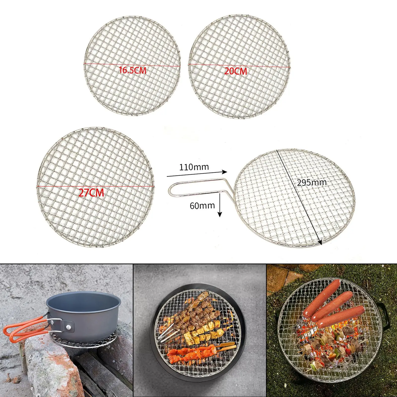 Multipurpose Grill Wire Rack BBQ Accessories Kitchen Cooking Tools Barbecue Mesh Grill Cooling Rack for Grill Pan Cooking Baking