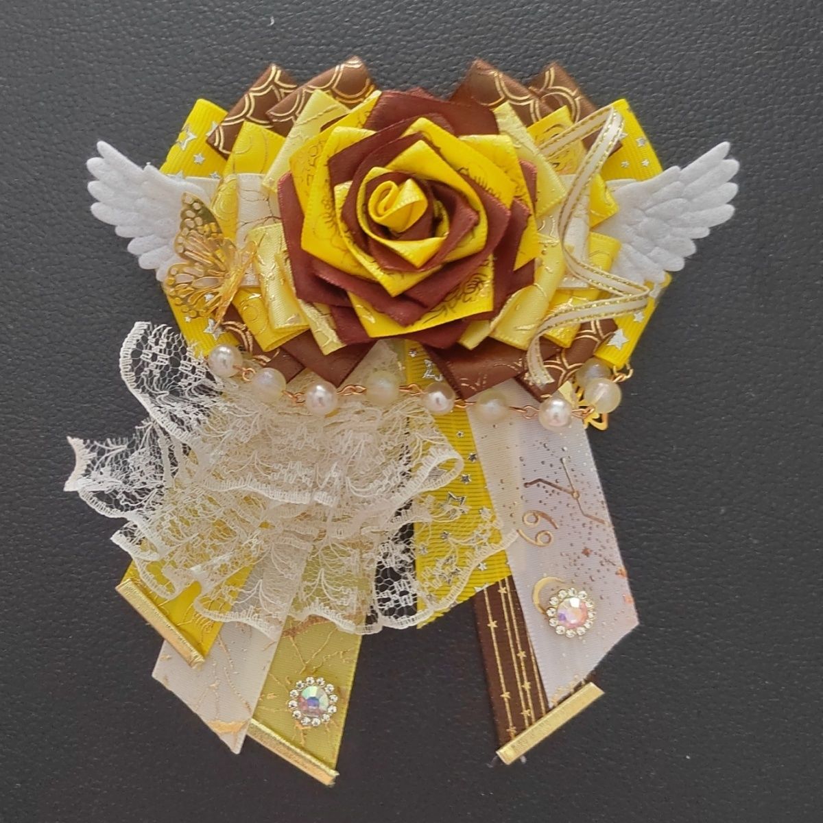 Frauen Lolita Cosplay Spitze Fliege Brosche Original Luxus Anzug Shirt Anime Mädchen Rollenspiel Zubehör High-End-Kragen Blumen – Detail 7