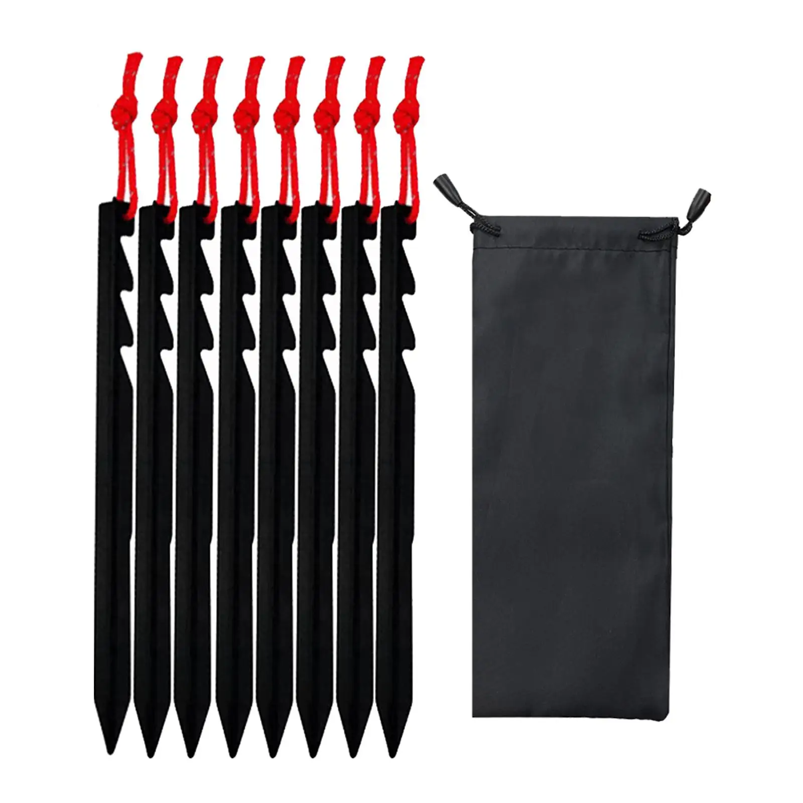 Tent Stakes with Carry Pouch Durable Lightweight Anchors Heavy Duty Tent Pegs Ground Pegs for Outdoor Gardening Hiking Tarp