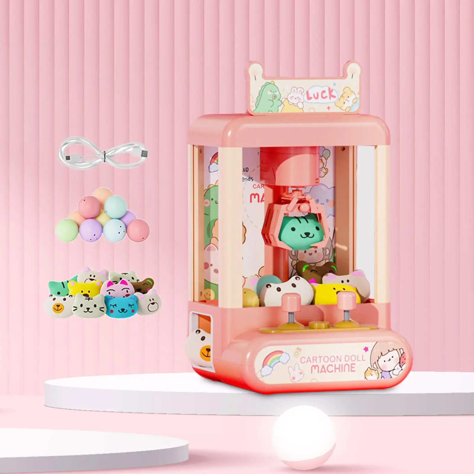 Claw Machine with Music & Light Electronic Claw Game Machine for Kids Party