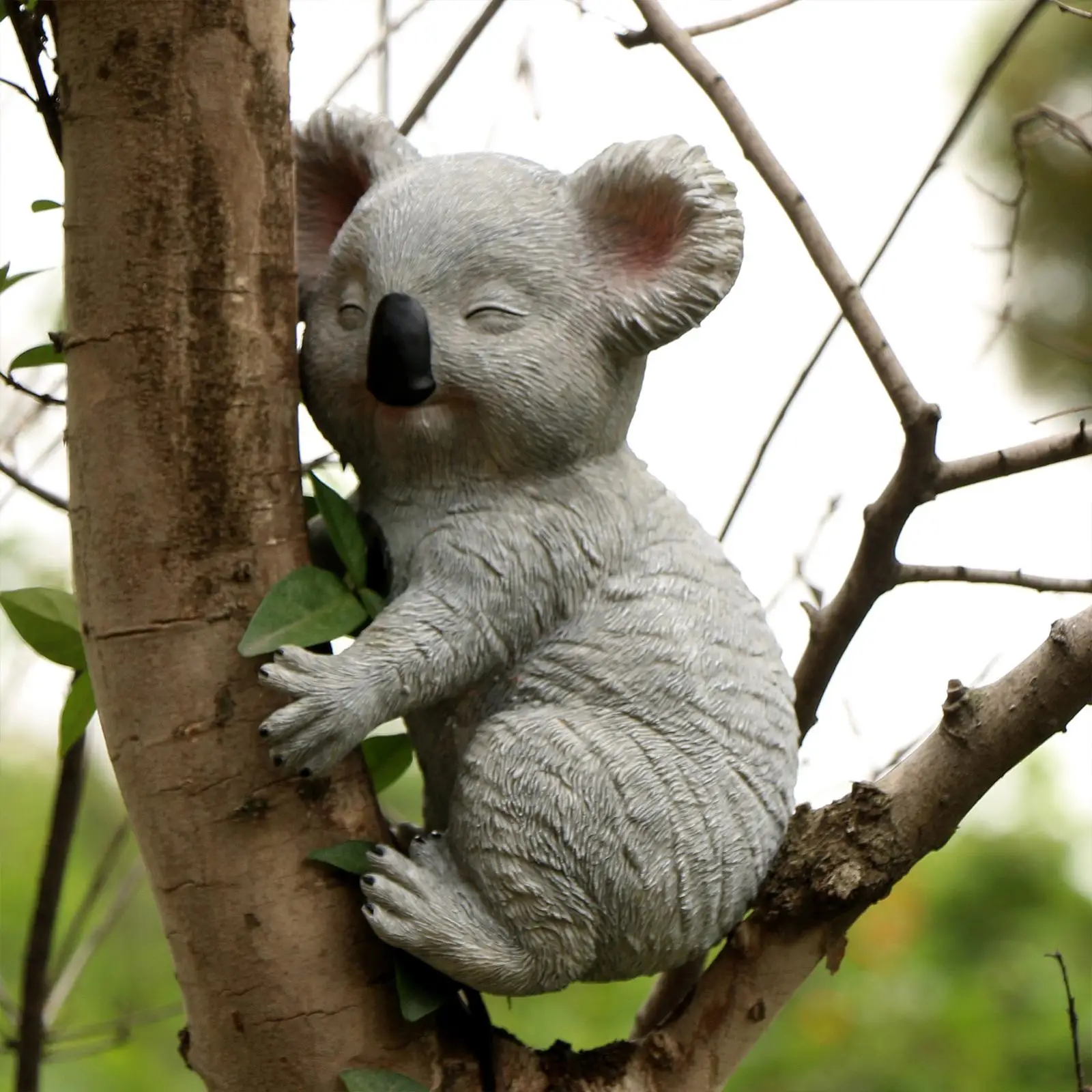 Animal Garden Statue Figurine Garden Pendant Adorable Garden Animal Koala Ornaments for Desktop Patio Fairy Garden Yard Tabletop