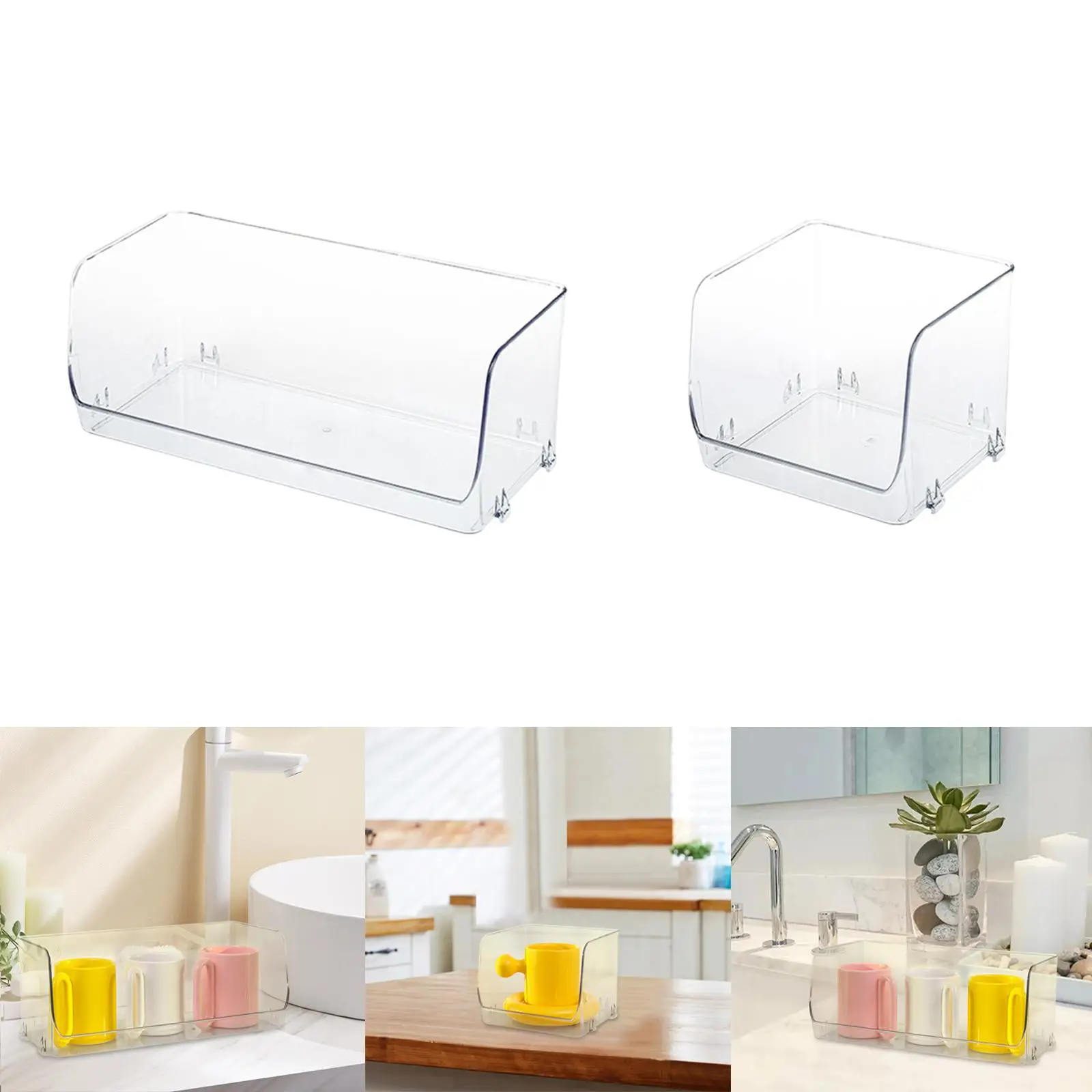 Transparent Cup Storage Rack Glass Cup Organizer Mug Holder Multifunctional Storage Stand for Desktop Countertop Pantry Office