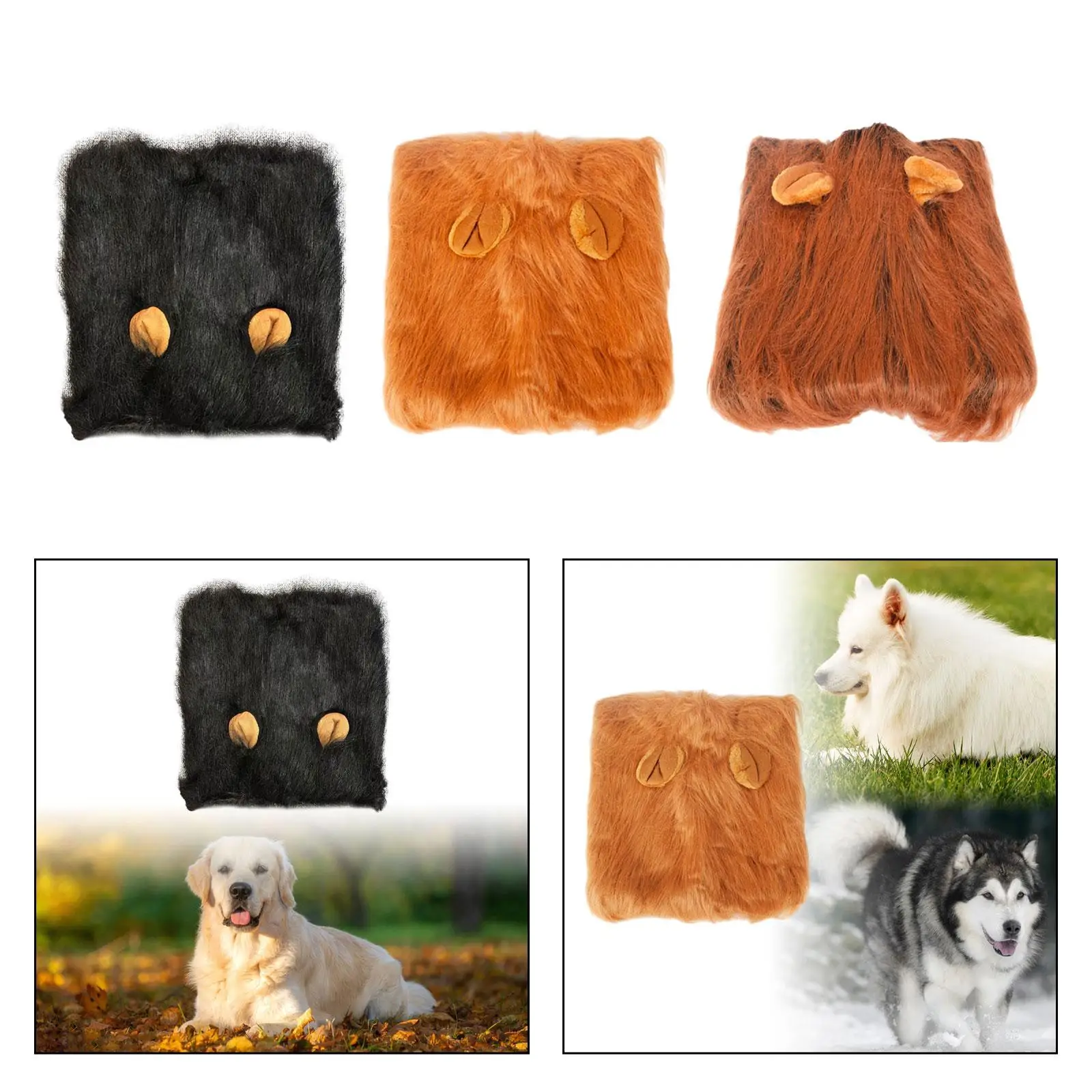 Mane Costume for Cat Funny Cute Pet Clothing Accessories Headwear Outfit for Party Fancy Dress up Large Dogs Halloween Role Play