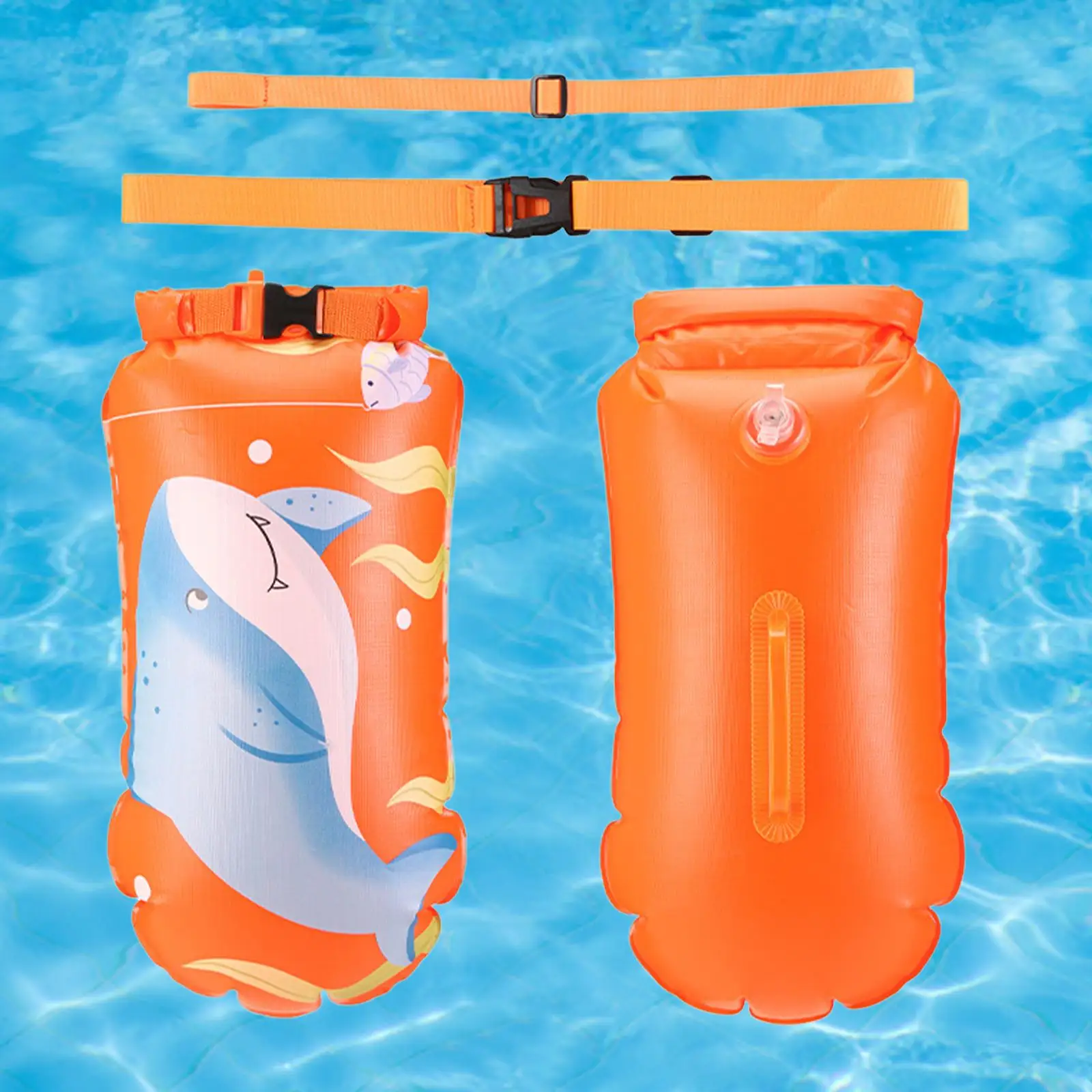 Safety Swim Buoy Waterproof Bag High Visible Swimming Tow Bag Floating Bag Storage Bag for Kayak Outdoor Camping Boating Hiking