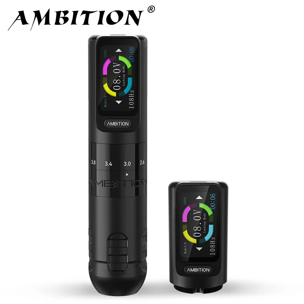 Best of Ambition Seher 2.2-4.2mm Adjustable Stroke Wireless Tattoo Machine Pen 2400mAh Color Touch Screen Battery Strong Coreless Motor Reviews & Tips