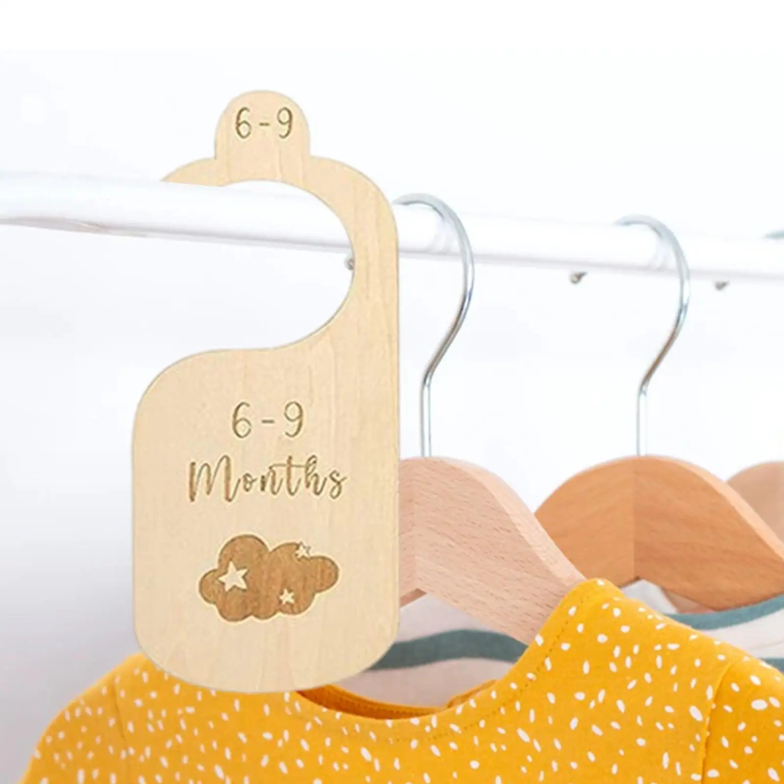 7x Baby Closet Dividers Nursery Clothes Organizers Infant Wardrobe Divider Label Hanging Clothes Dividers New Mom Gift