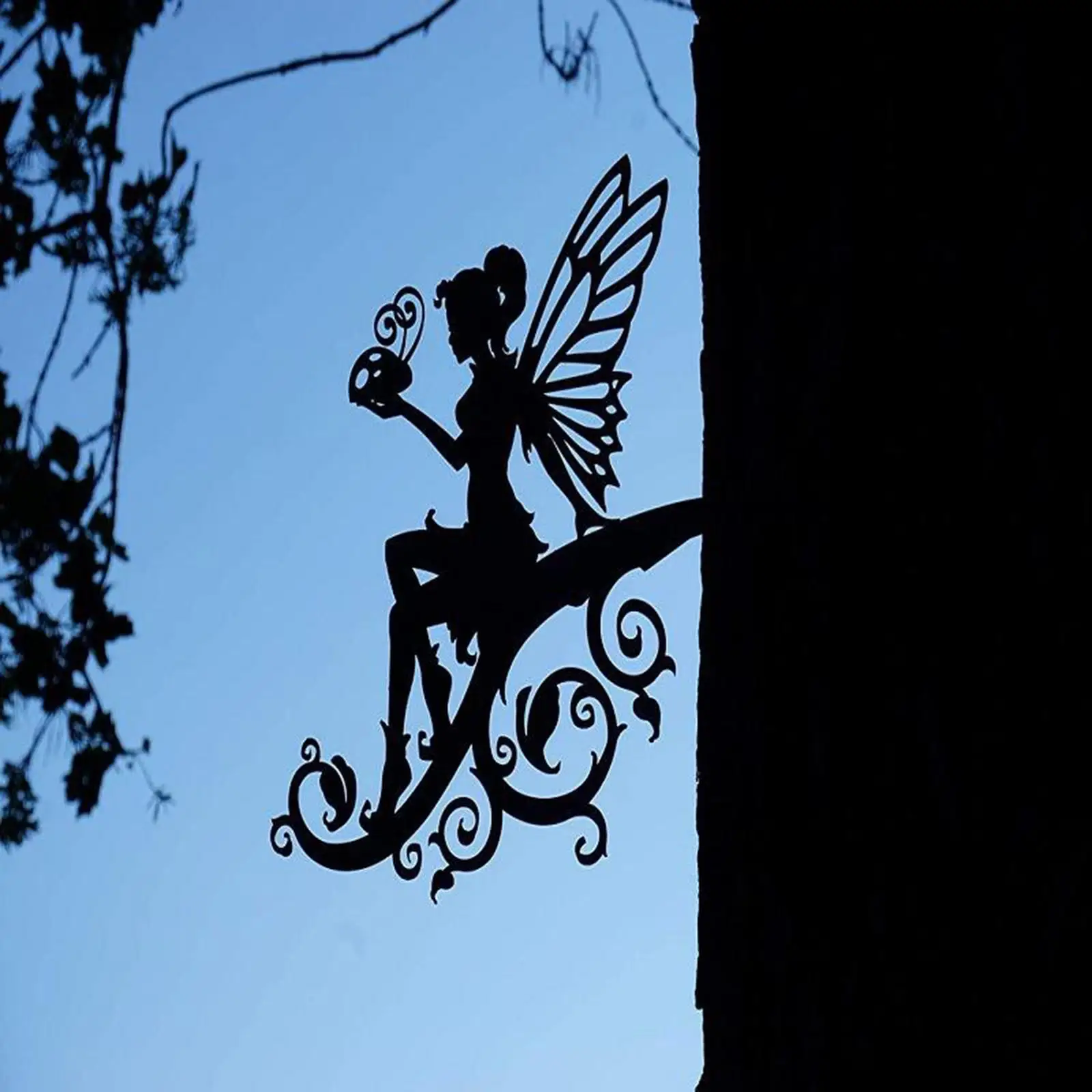 Garden Metal Art Fairy Silhouette Ornament for Enterway Backyard Decoration