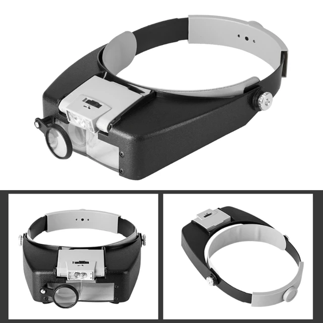 Optivisor Head Magnifier  Eyewear Loupes - 1x-14x 6 Lens Headband Lighted  Magnifier - Aliexpress