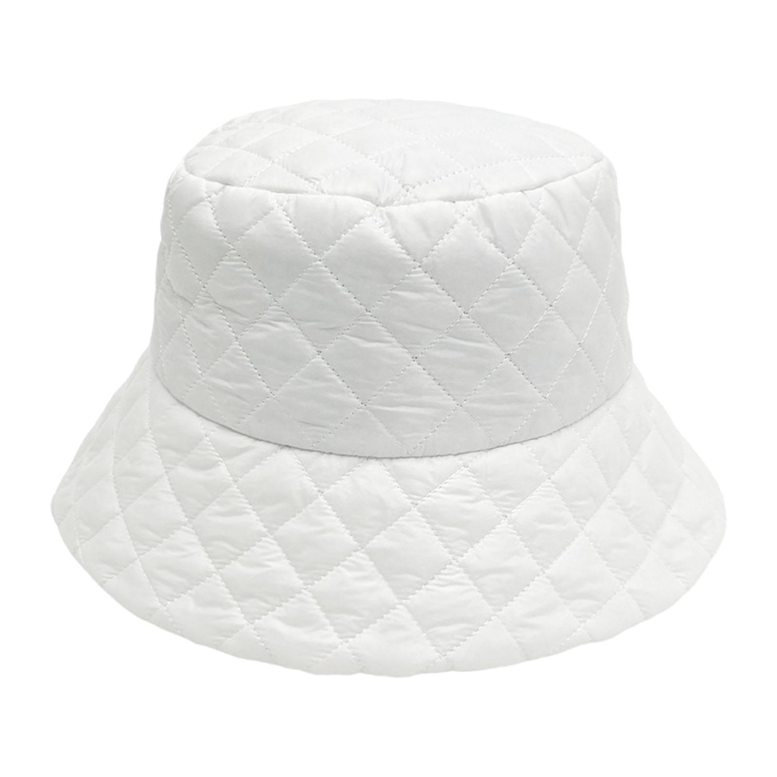 Winter Bucket Hat Stylish Headwear Filled Thick Solid Color Comfortable Quilted Casual Fisherman Hat for Girls Adults Men Women