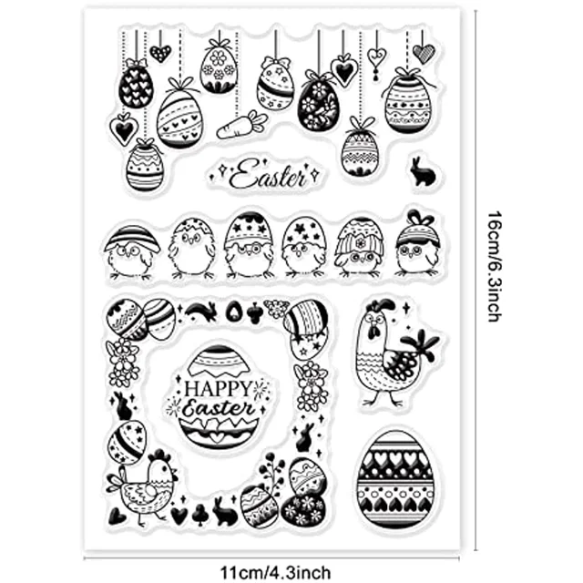 Easter Gnome Clear Stamps Egg Silicone Stamps Truck Rubber