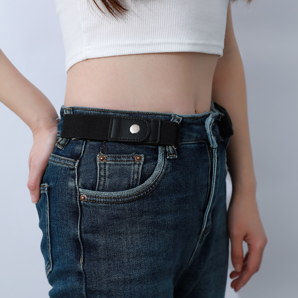 2pcs No Buckle Stretch Belt for Women Men Girls Boys Junior Jeans Pants Comfortable Buckle Free Invisible Elastic Waist Belt