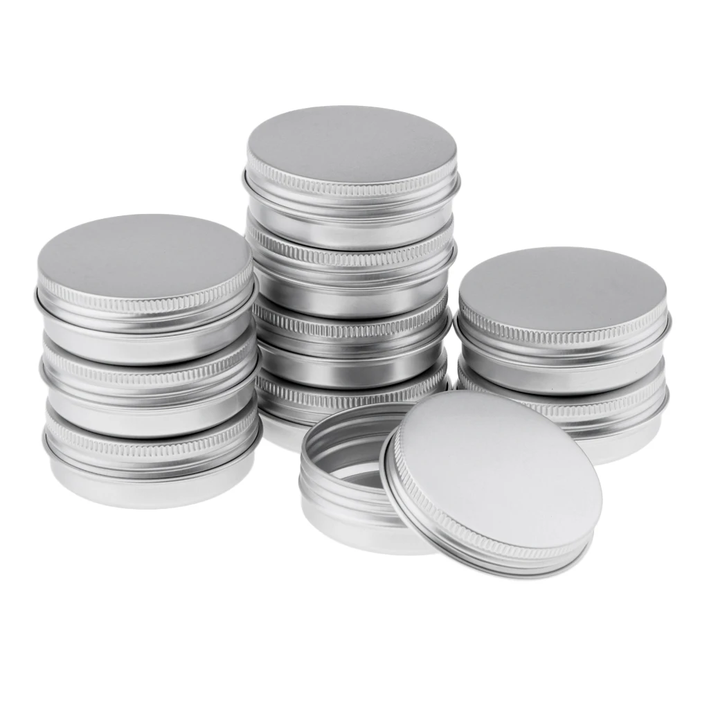 40 Small Round Aluminum Tin Jar Screw Top Lids for Storing Cosmetic 