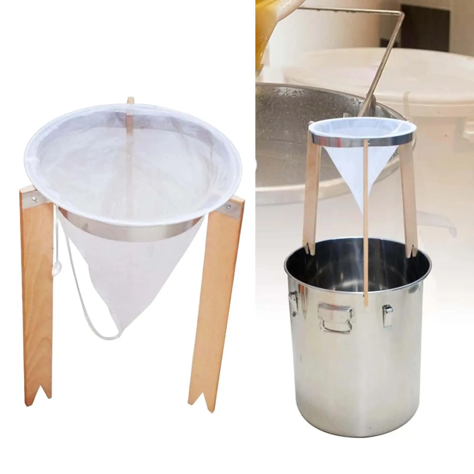 Fine Mesh Honey Strainer Filter Stand Extractor Purifier Equipment Supplies Net for Honey Processing Beekeeping Apiary Garden