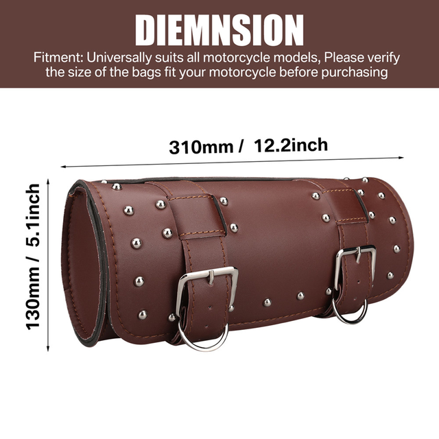 Motorcycle Bag Saddlebags PU Leather Front Fork Tail Tool