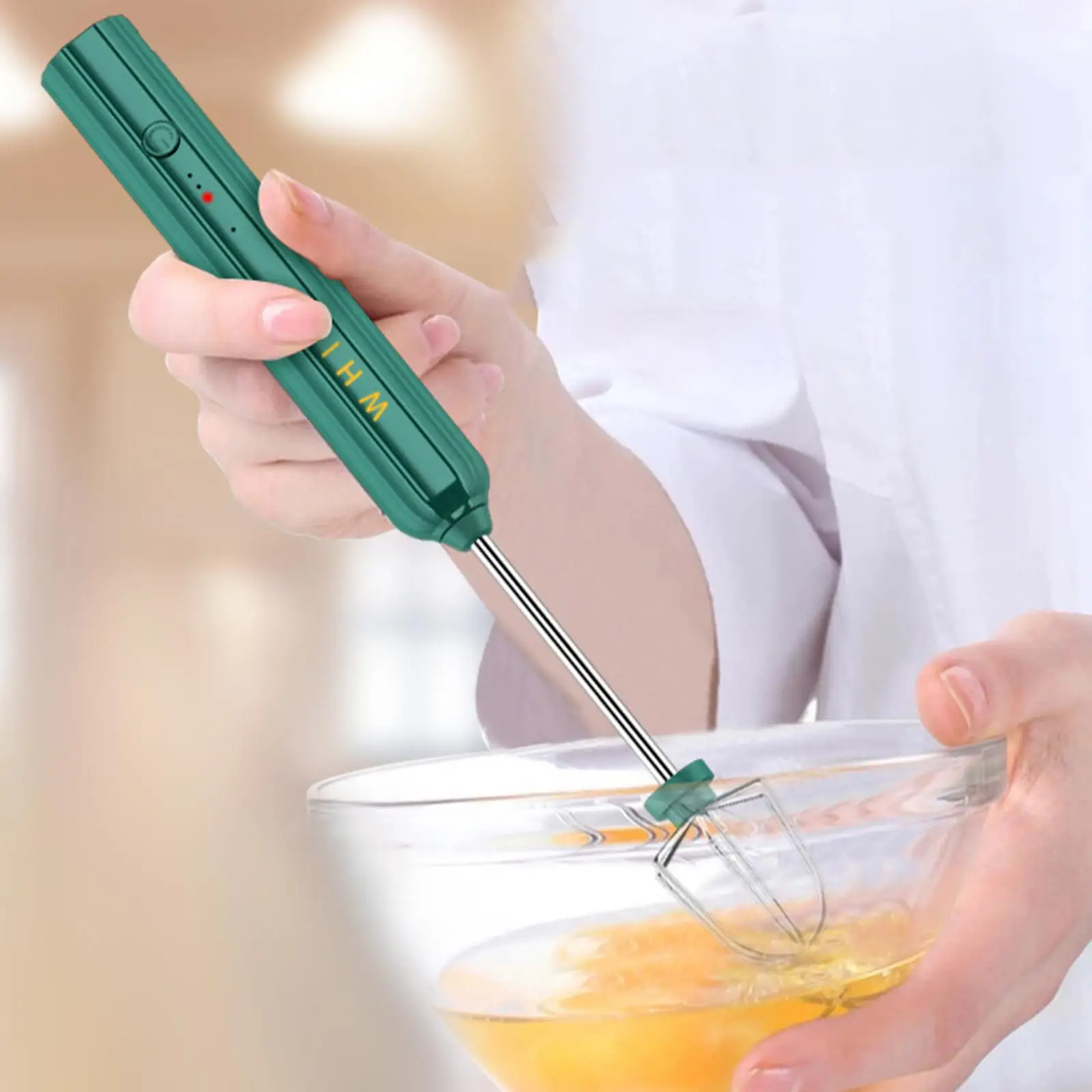 USB Rechargeable Electric Egg Whisk Hand Mixer 3-Gear Adjustable Cream Beater Foam Maker for Milk Coffee Kitchen Stirrer