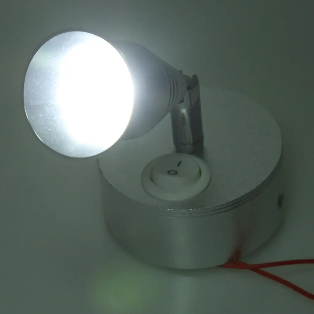 1 Piece Silver LED Reading Light Bedside Lamp For 12 Volt Lighting: Motorhome, Motorhome, Van, Caravan, Camper