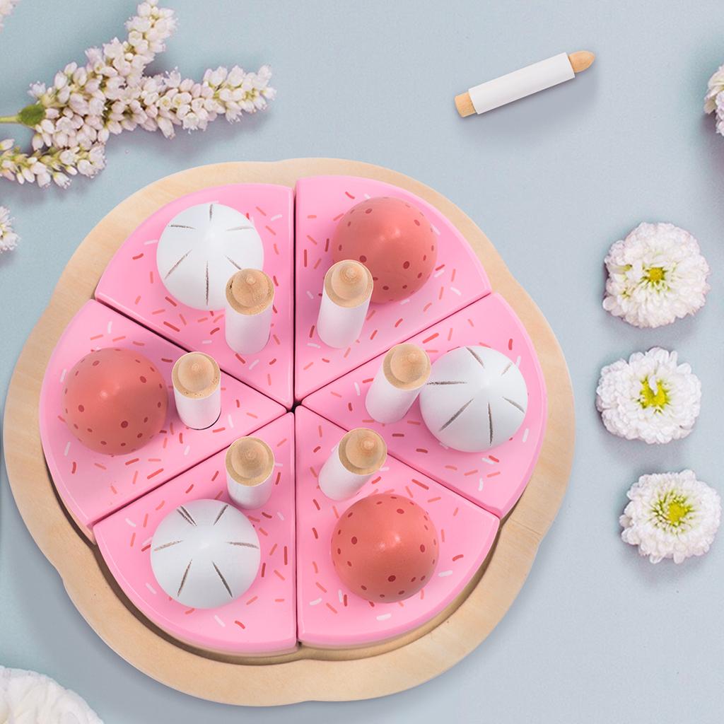25pcs Wooden Kitchen Toys Cake Food DIY Pretend Play Cutting Birthday Toys for Children Plastic Educational Baby kids Gift